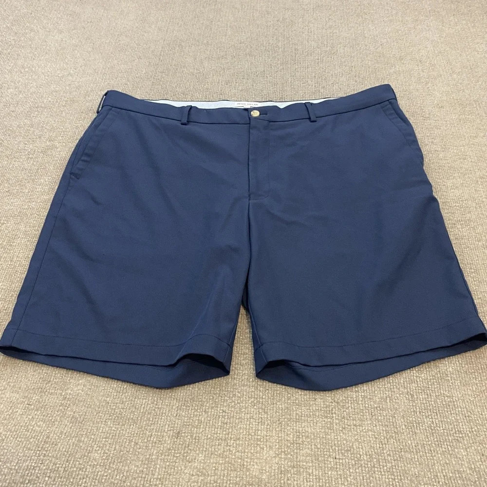 Peter Millar Shorts Mens 42 Blue Performance Chino Golf Microfiber Pockets Crown